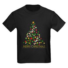 a black t - shirt with a christmas tree on it