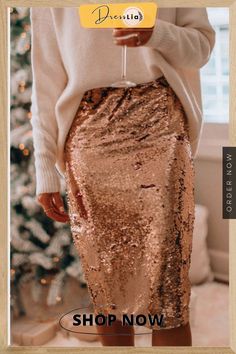 Sexy Sequin Slim Half Skirt Tutu En Tulle, Mode Rock, Sequin Midi Skirt, Office Skirt, Party Rock, Moda Chic, Half Skirt, Elegant Skirt, Work Wear Women