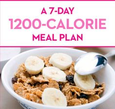 A 7-Day, 1200-Calorie Meal Plan - GoodHousekeeping.com Diet Replacement, 200 Calorie, 200 Calorie Meals, Slim Down Fast, Program Diet, Breakfast Low Carb, 1200 Calorie, Overnight Oat