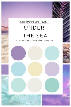 the book cover for shewin williams's under the sea, with pastel colors