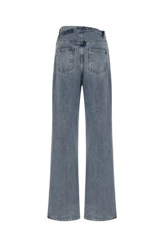 These high-waisted jeans with pockets and metal button closure feature a fashionable and flattering design, perfect for enduring your busy lifestyle from day to dinner. Machine wash cold Material: 100% Cotton High rise Officially licensed Imported Brand: Nocturne Model Product Size: S Model Size: Height 5'10 / Bust 29.5 in / Waist 23 in / Hips 34 in True the size. Trendy Medium Wash Jeans With Belt Loops, Fall Washed Blue Bottoms With Button Closure, Trendy Relaxed Fit Flare Jeans With Button Closure, High Rise Washed Blue Jeans With Button Closure, Classic High Waist Jeans In Denim Blue, High Waist Denim Flare Jeans With Belt Loops, Classic High Waist Denim Blue Jeans, Fall Washed Blue Jeans With Button Closure, High Waist Washed Blue Jeans