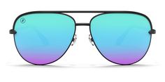 ‘Flying Pretty’ is here to take your style higher. These black-framed aviator sunglasses flash with color thanks to a polarized gradient lens and tortoise-printed temple tips in purple and blue. It’s a distinctive look courtesy of the fun, forward-thinking focus of our ‘Shadow’ collection. // Details: Gender: Unisex Frame: Matte Black Lens Color: Polarized Purple and Blue Mirrored UV Rating: 100% UV Protection Fit / Size: Medium - Large Vibe: Lifestyle In the Box: Microfiber Pouch & Sticker Pack Casual Shield Sunglasses With Mirrored Lenses For Travel, Casual Sunglasses With Gradient Lenses For Travel, Casual Purple Sunglasses With Polarized Lenses, Casual Aviator Sunglasses With Mirrored Lenses For Travel, Forward Thinking, Sticker Pack, Aviator Sunglasses, Polarized Sunglasses, Tortoise