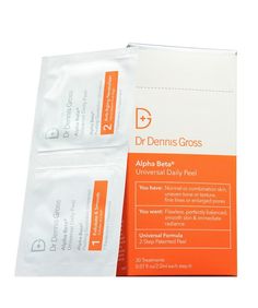 Resurrect radiance with the appearance of reduced wrinkles, and refined pores with Dr. Dennis Gross‚' iconic renewing peel, an easy and safe for at-home use version of peels he uses for patients at his NYC practice - without requiring recovery time. Step 1 is packed with rejuvenating, powerful yet gentle exfoliating acids. Step 2 controls the alpha hydroxy acid activity and delivers anti-aging actives, nourishing skin, keeping it balanced, smooth, and radiant - perfectly prepped for a more effec Face Peel, Peel Pads, Dennis Gross, Dr Dennis Gross, Keratosis Pilaris, Acne Scar Removal, Olivia Culpo, Skin Secrets, Skincare Product