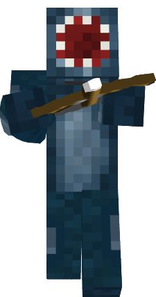 an image of a minecraft character holding a baseball bat in his hand and the caption reads,