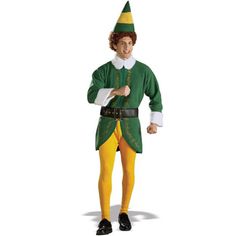 a man in a green and yellow costume is standing with his hands on his hips