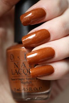 Copper Fashion, Brown Nail Polish, Brown Nail, Opi Nail Colors, Nails Opi, Fall Gel Nails, Fall Nail Colors, Brown Nails, Fabulous Nails