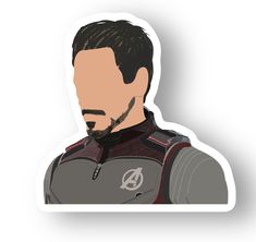 a man with a beard wearing a star trek uniform sticker on a white background