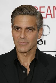 mens hair ( I celebrate every gray hair Corey gets!) George Clooney Hair, Old Fashioned Hairstyles, Gray Blending, Grey Blending, Quiff Haircut, Military Haircut