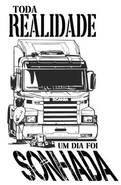 a black and white image of a truck with the words, toga realdade um