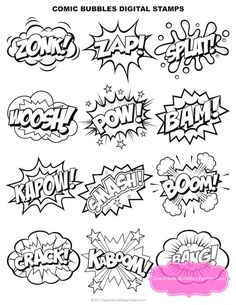 comic bubble speech bubbles digital stamps for scrapbooking and other crafting projects,