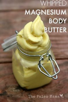 Make this great Whipped Magnesium Body Butter and keep it ready! Magnesium Body Butter, Homemade Body Butter, Diy Body Butter, Body Butters Recipe, Homemade Remedies