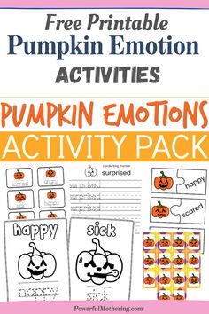 free printable pumpkin emotion activities for kids