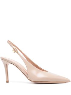 beige calf leather smooth grain tonal stitching pointed toe buckle-fastening slingback strap branded leather insole 85mm high stiletto heel leather sole Chanel 2, Iconic Bags, Dolce E Gabbana, Summer Beach Wear, Flat Boots, Slingback Pump, Ballet Flat Shoes, Pump Sandals, Ski Wear