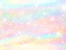 an abstract pastel background with white stars and rainbow hues in the sky, like snow flakes