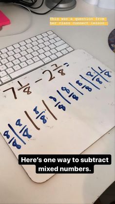 there's one way to subtract mixed numbers on the computer keyboard and mouse