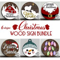 christmas wood sign bundle with 6 designs