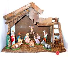 a nativity scene with the birth of jesus