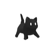 a black cat that is standing in the air