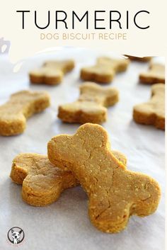 a close up of some dog biscuits on a table