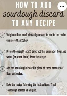 how to add sourdough discard to any recipe that you want and use