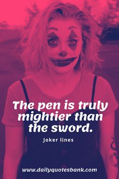 a woman with makeup on her face and the words, the pen is truly mightier than