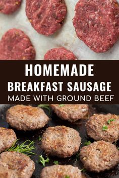 homemade breakfast sausages made with ground beef