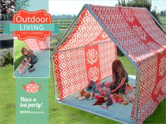 Playhouse Tent - Lounge Cabana: Outdoor Living with Fabric.com | Sew4Home Diy Outdoor Playhouse, Playhouse Tent, Diy Tipi, Outdoor Playhouse, Diy Playhouse, Build A Playhouse