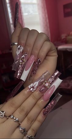 Nail Designs Mid Length, Buchonas Nails, Dramatic Nails, Brown Acrylic Nails, Punk Nails, Long Acrylic Nail Designs, Cute Acrylic Nail Designs, Dope Nail Designs