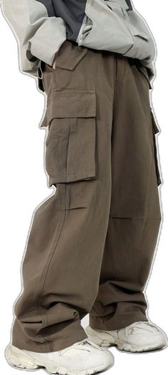 Brown Baggy Utility Pants, Brown Leather Pants With Pockets, Baggy Brown Utility Pants, Baggy Brown Bottoms With Multiple Pockets, Brown Baggy Full-length Cargo Pants, Brown Wide-leg Pants With Pockets, Brown Straight Pants With Cargo Pockets, Brown Straight Parachute Pants With Pockets, Baggy Brown Bottoms With Side Pockets