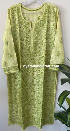 "Classy and classic !! Pure silk kurta with fine hand embroidery! Kurta length : 43 inches Fabric: Pure Tussar Silk Dry clean Only \"Slight stretch marks on the fabric due to embroidery frame are not considered as defects\"" Green Chikankari Embroidered Tunic For Spring, Green Chikankari Embroidery Tunic For Spring, Spring Tunic Kurta With Chikankari Embroidery, Spring Green Tunic With Chikankari Embroidery, Spring Chikankari Embroidery Straight Kurta, Spring Traditional Wear Straight Kurta With Chikankari Embroidery, Spring Festive Kurta With Cutdana Detail, Spring Festive Kurta With Cutdana, Spring Straight Kurta With Zari Work