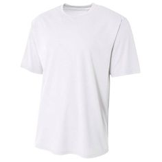 Yth Sprint Basic Tee - WHITE - L | A4 Youth Sprint Basic Top in White Size Large | Polyester Marathon Tee, Mens Workout Shirts, Blank T Shirts, White Shirts, Tee Design, White T, Workout Tops, White Tshirt, Cool T Shirts