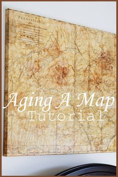 an old map with the words aging a map on it