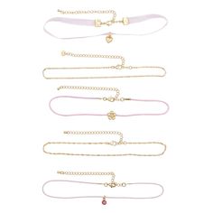 Give her a cute and complete look with this choker necklace set. Give her a cute and complete look with this choker necklace set. FEATURES 5 Choker Necklaces Lobster-claw clasp Chain extenderDETAILS Metal and Plastic Imported Size: One Size. Color: Gold Pink. Gender: female. Age Group: kids. Limited Too, Choker Necklace Set, Chain Extenders, Choker Necklaces, Girls Jewelry, Lobster Claw, Necklace Set, Gender Female, Choker