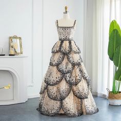 Sequin Tiered Petal Dress – Bougie Glitter Dubai Evening, Homecoming Court, Dance Ideas, Evening Dress Fashion, فستان سهرة, Ladies Party, Formal Gowns, Elegant Woman, Cosplay Costume