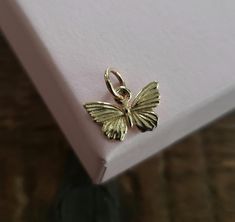 tiny textured butterfly pendant bronze charm size 11x11mm Dainty Charms Suitable For Gifts, Tiny Dainty Charms As Gifts, Dainty Tiny Charms For Gifts, Yellow Gold Butterfly Charm Pendant Necklace, Butterfly Charm Pendant Necklace For Jewelry Making, Elegant Butterfly Charm For Gift, Spring Poetry, Butterfly Charm, Butterfly Pendant