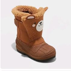 New Frankie Winter Boots Waterproof Construction Faux Fur Lining Hook-And-Loop Closure 6.5in Shaft Height Medium Width Cute Outdoor Boots With Round Toe, Cute Winter Boots For Outdoor, Cute Winter Outdoor Boots, Cute Outdoor Boots For Winter, Cute Outdoor Winter Boots, Cute Non-slip Winter Boots, Cute Brown Winter Boots, Winter Boots For Kids, Boots For Boys