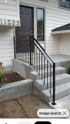 the steps leading up to a front door