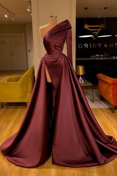 Chic Long Sleeve One Sleeve Evening Dress With Split On Sale-Ballbella One Shoulder Prom Dress, Detachable Skirt, Long Sleeve Prom, Long Sleeve Evening Dresses, فستان سهرة, Mermaid Evening Dresses, Prom Dresses With Sleeves, Prom Dresses Long With Sleeves, Formal Party