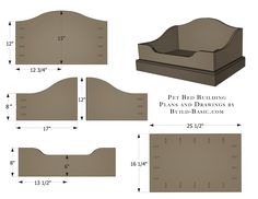 the plans for a dog bed are shown