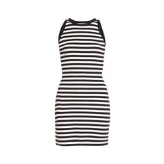 Ciao Lucia "Cyd" knit mini dress featuring a stripe motif  Crew neckline Sleeveless Bodycon fit Hem falls above the knee Slipover style Cotton/polyester Dry clean Imported Spring Sleeveless Mini Dress With Vertical Stripes, Striped Sleeveless Bodycon Dress, Chic Striped Knee-length Bodycon Dress, Casual Striped Ribbed Mini Dress, Elegant Mini Dress With Vertical Stripes, Striped Ribbed Bodycon Dress, Fitted Striped Sleeveless Dress, Striped Halter Neck Mini Dress For Spring, Striped Ribbed Mini Length Dresses