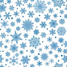 blue snowflakes are on a white background