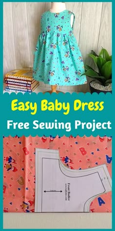 the easy baby dress sewing pattern is on display