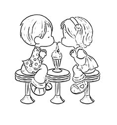 Precious Moments Coloring Pages Couple, Precious Moments Coloring Pages, Disney Drawings Sketches, Love Coloring Pages, Valentine Coloring, Christmas Drawing, Art Inspiration Painting, Book Art Drawings, Cute Coloring Pages