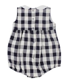 Reference: 5008S24 Materials: 60% cotton, 40% polyester Intended Age: Baby Boy, Toddler Boy Description: This baby romper is made in a soft cotton blend. It is made in a checkered fabric and fastens with buttons in the back and in the bottom. It also has a rounded, white collar. Size Guide: True to size. SIZE HEIGHT 00 month 42-46cm 0 month 47-51cm 1 month 52-56cm 3 months 57-62cm 6 months 63-68cm 9 months 69-74cm 12 months 75-80cm 18 months 81-86cm 24 months 87-92cm 36 months 93-98cm 2 years 86cm 3 years 93cm 4 years 98cm 5 years 104cm 6 years 110cm Plaid Cotton Bubble Romper For Summer, Summer Cotton Plaid Bubble Romper, Summer Plaid Cotton Bubble Romper, Summer Cotton Bubble Romper With Button Closure, Summer Gingham Cotton Bubble Romper, Spring Cotton Bubble Romper With Button Closure, Cute Cotton Bubble Romper With Buttons, Cute Cotton Gingham Bubble Romper, Cute Gingham Cotton Bubble Romper