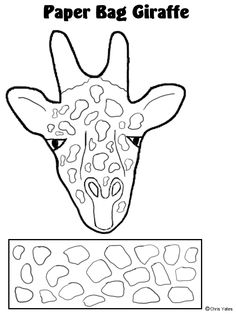 a giraffe's face with the words paper bag giraffe