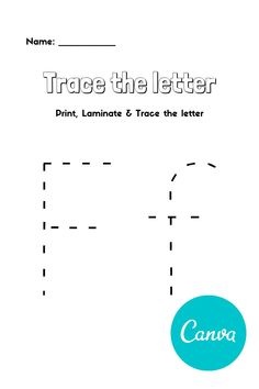 trace the letter f worksheet for kids to practice their handwriting and writing skills