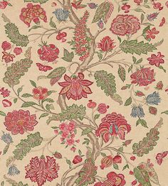 Zoffany Kalamkari Red/Green Fabric - 321698 - Jaipur Prints & Embroideries Collection Width Wallpaper, Designer Upholstery Fabric, Fashion Wallpaper, Indian Fabric, Made To Measure Curtains, Green Fabric, Curtains With Blinds