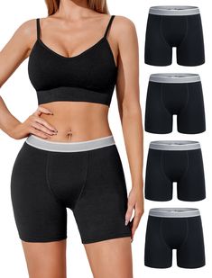 PRICES MAY VARY. Women's Cotton Boxer Briefs- Ekouaer boy shorts underwear for women made of 95% Cotton, 5% Spandex ,a skin-friendly soft,breathable and moisture-wicking No Rolling Up Legs: This boyshorts features with loose but fitting wide waistband,Classic 4.5”inseam gender-neutral boxer briefs ,The Leg ports with built-in a thin band to stop chaffing of the thighs and reduce pains and irritations Fashion Design:These boxer shorts design with higher rise, fuller coverage and seamless back and Boxer Brief Pattern, Women Boxer Briefs, Boxers For Women, Womens Boxer Briefs, Boxers Women, Womens Boxer, Shorts Design, Cotton Boxer Shorts, Anti Chafing