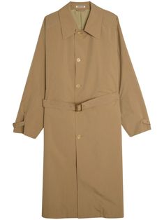 light brown classic collar long sleeves belted cuffs belt loops detachable belt two side slit pockets front button fastening storm flap straight hem Trench Coat Brown, City Shorts, Belted Trench Coat, Balenciaga Triple S, Summer Beach Wear, Custom Watch, Short Suit, Sweaters Knitwear, Mens Outerwear