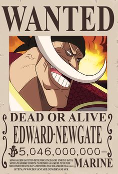 the wanted poster for one piece's upcoming film, dead or alive edward newgate